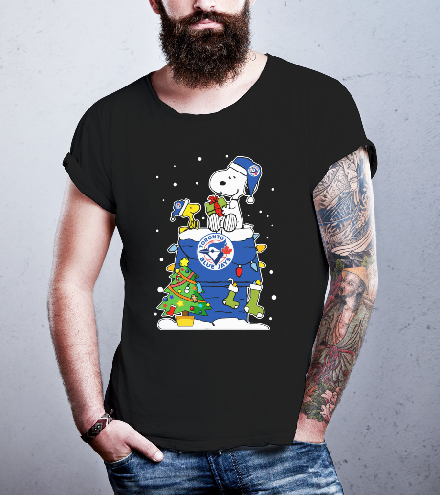 Toronto Blue Jays Snoopy Holiday Christmas Peanuts Fan T-Shirt