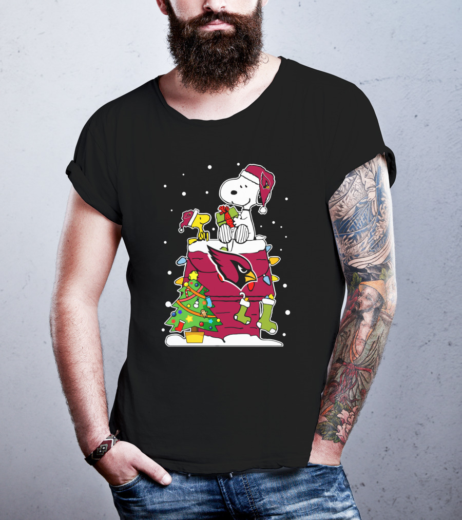 Arizona Cardinals Christmas Snoopy Holiday Festivities T-Shirt
