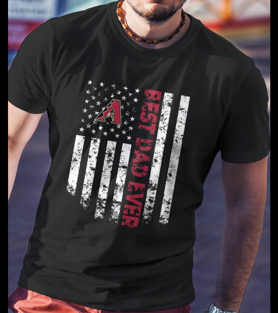 Arizona Diamondbacks Best Dad Ever American Flag Style T-Shirt