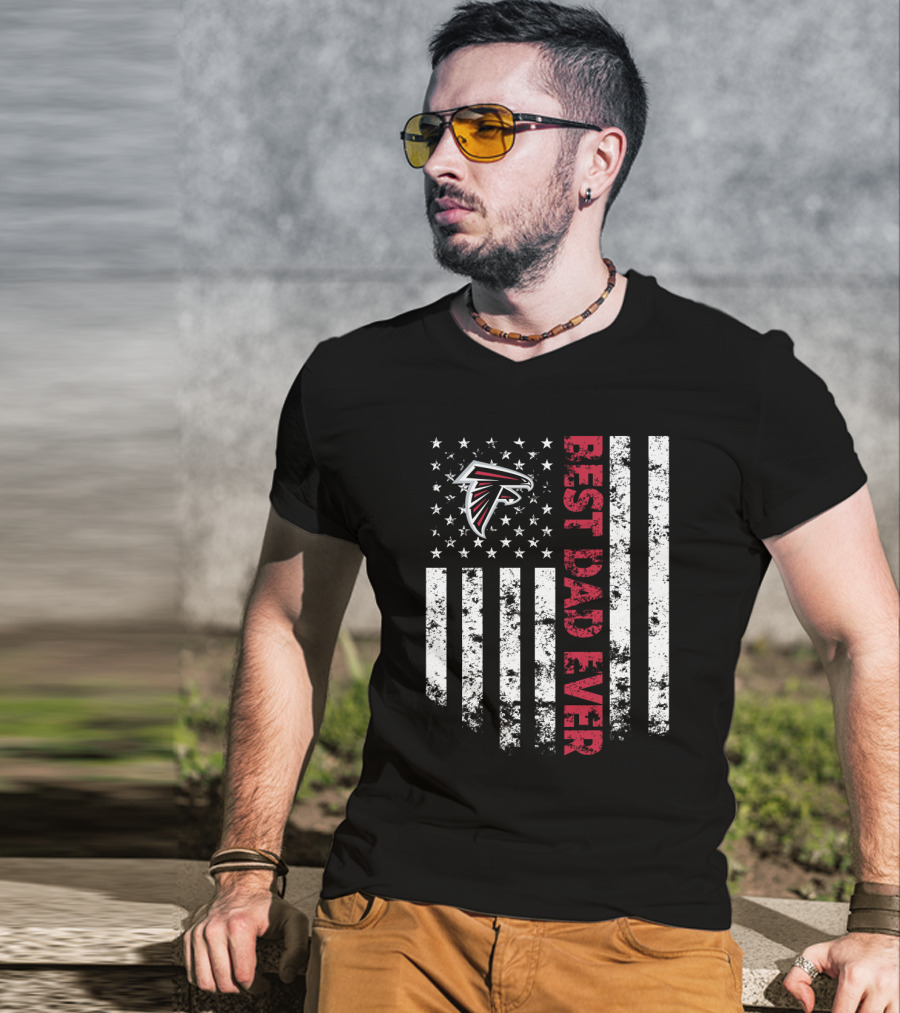 Best Dad Ever Atlanta Falcons Flag T-Shirt