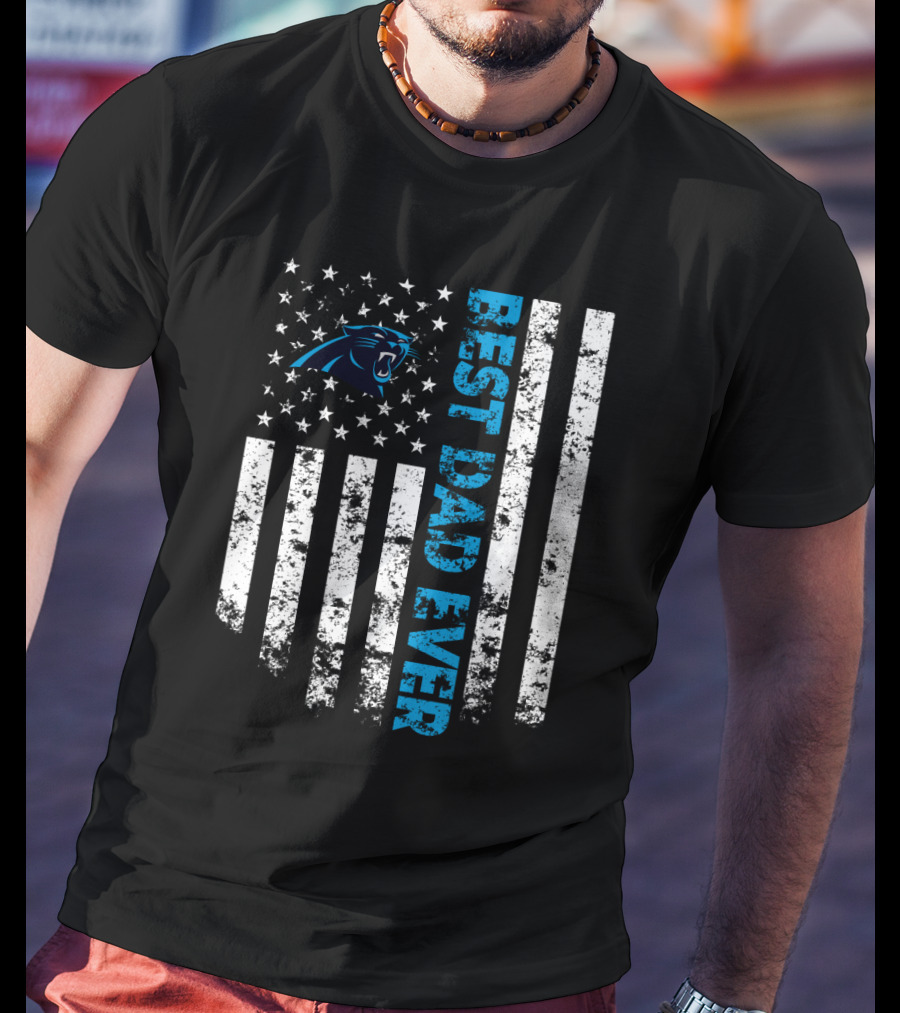 Best Carolina Panthers Dad Ever Stars And Stripes T-Shirt
