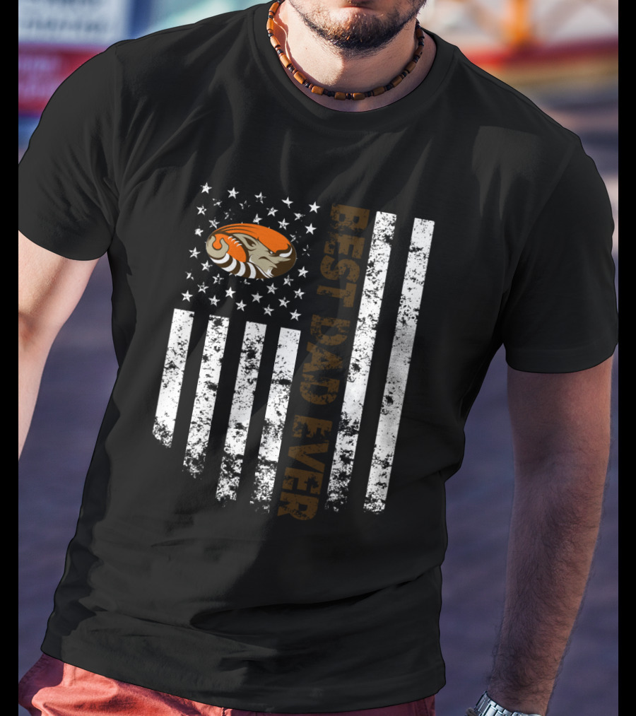 Best Cleveland Browns Dad Ever Flag T-Shirt