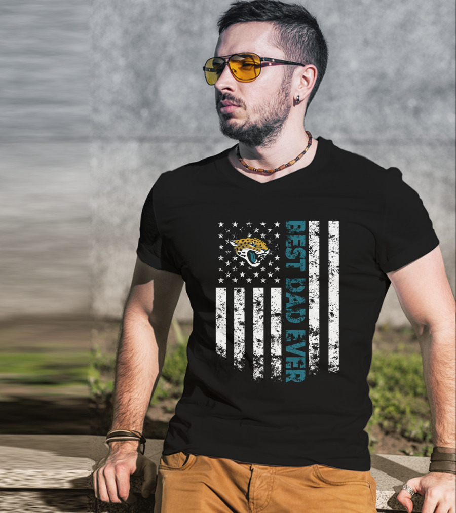 Best Jacksonville Jaguars Dad Ever American Flag T-Shirt