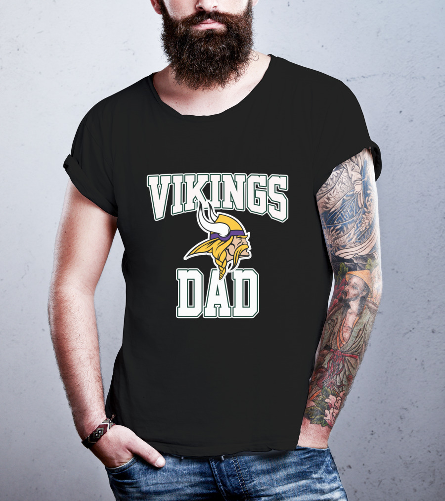 Minnesota Vikings Dad Fathers Day Apparel Gift T-Shirt