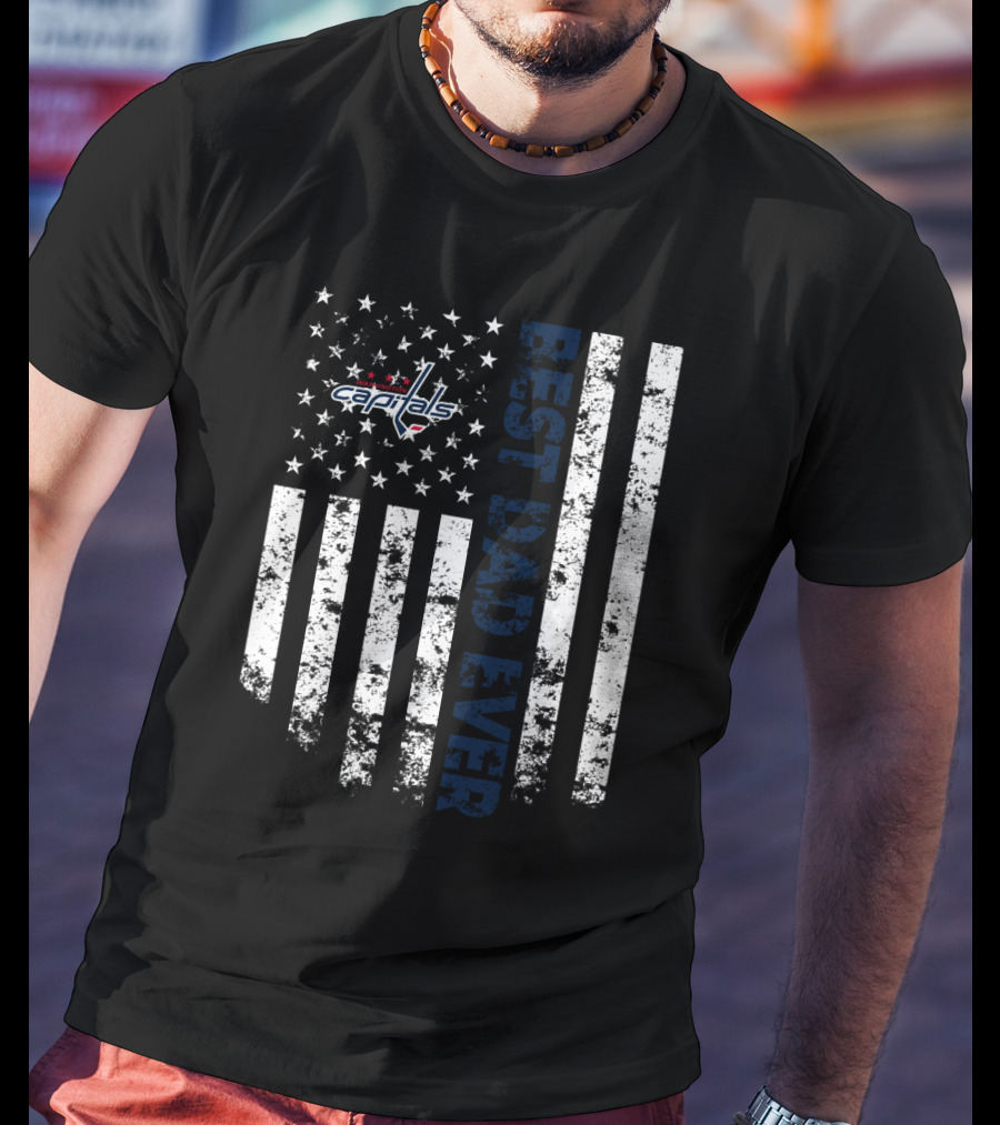 Best Washington Capitals Dad Ever Flag T-Shirt
