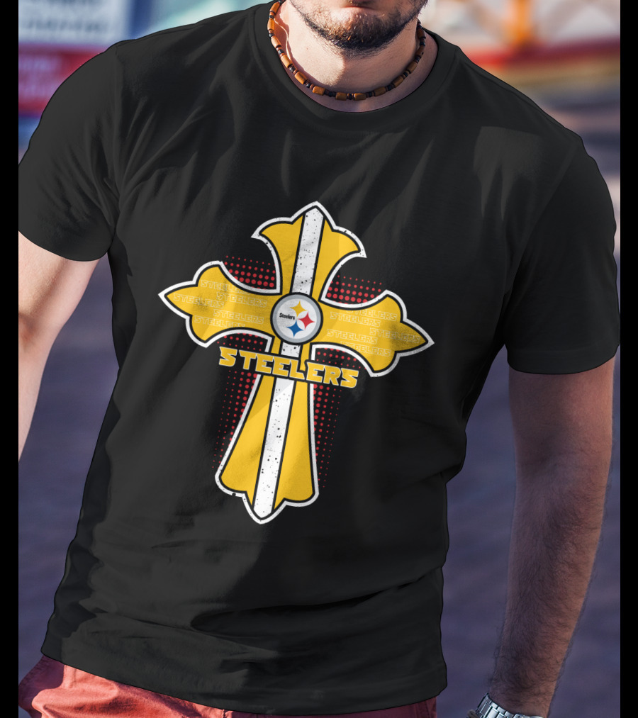 Pittsburgh Steelers Cross With Logo For Fans And Believers T-Shirt