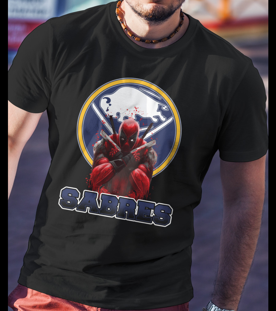 Deadpool And Buffalo Sabres Crossover Fans T-Shirt