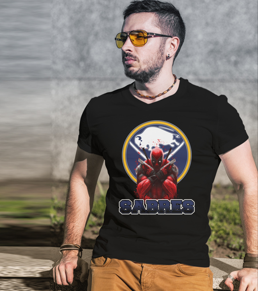 Deadpool And Buffalo Sabres Crossover Fans T-Shirt
