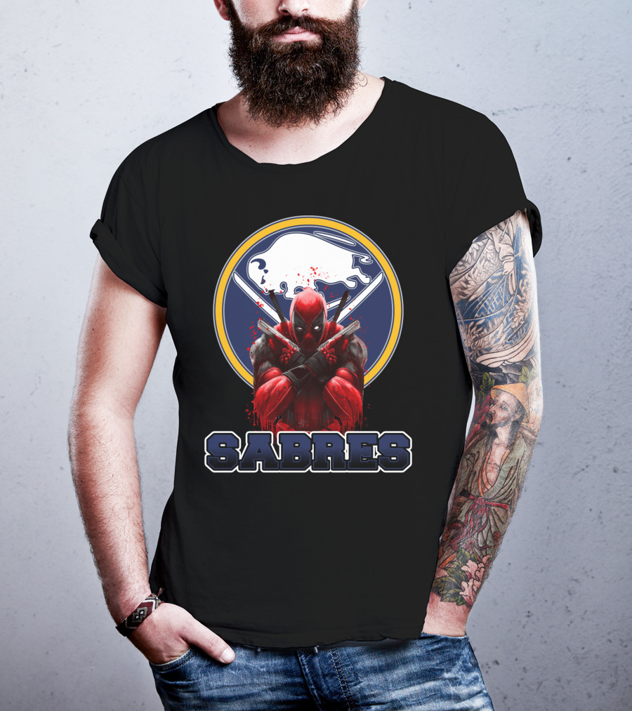 Deadpool And Buffalo Sabres Crossover Fans T-Shirt