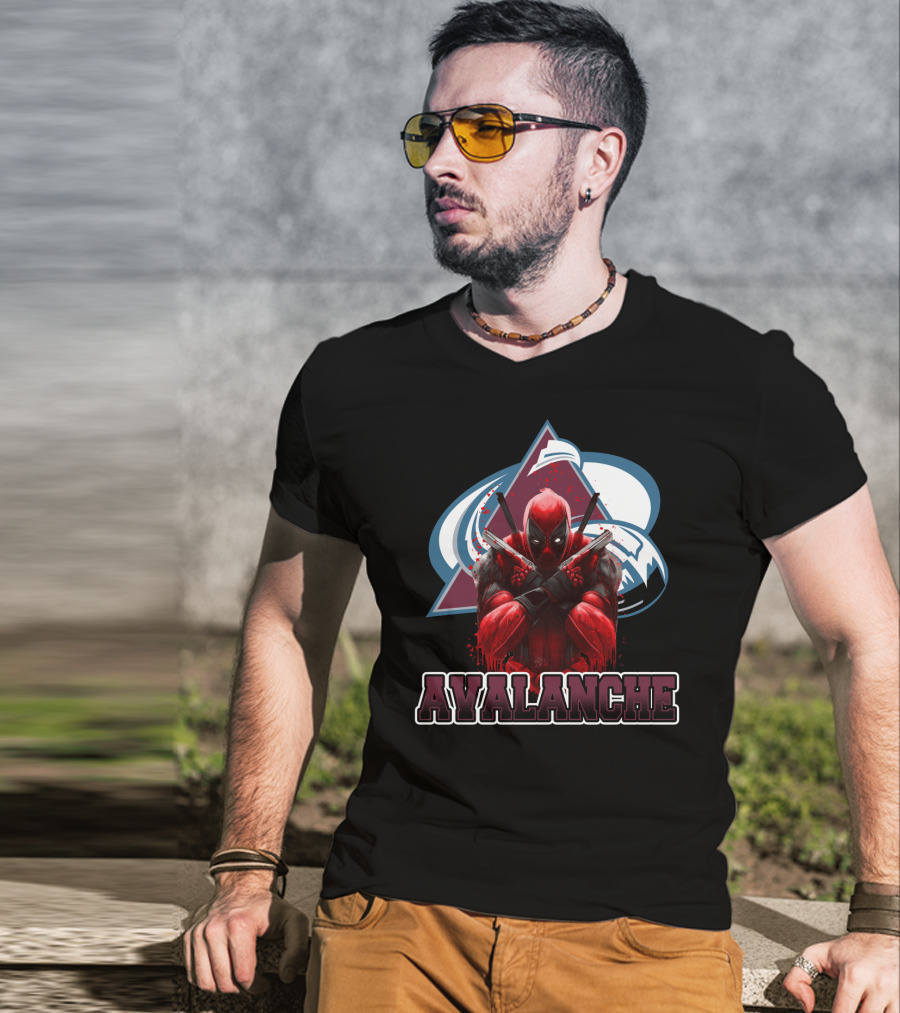 Avalanche Marvel Crossover With Deadpool Colorado Sports Fans T-Shirt