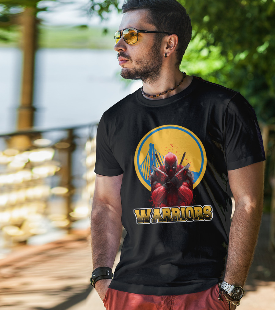Warriors Deadpool Fans Crossover With Golden State T-Shirt