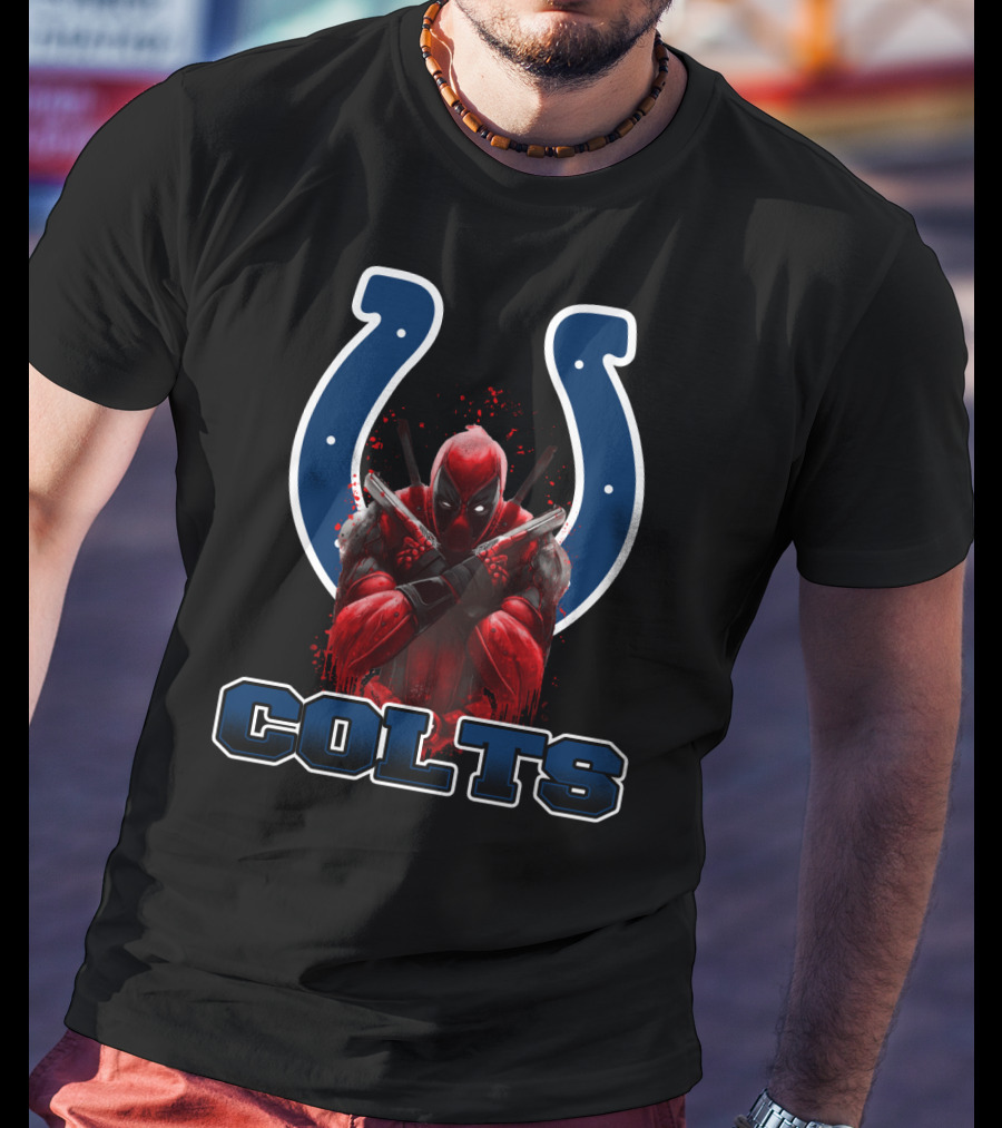 Colts Deadpool Crossover With Horseshoe T-Shirt