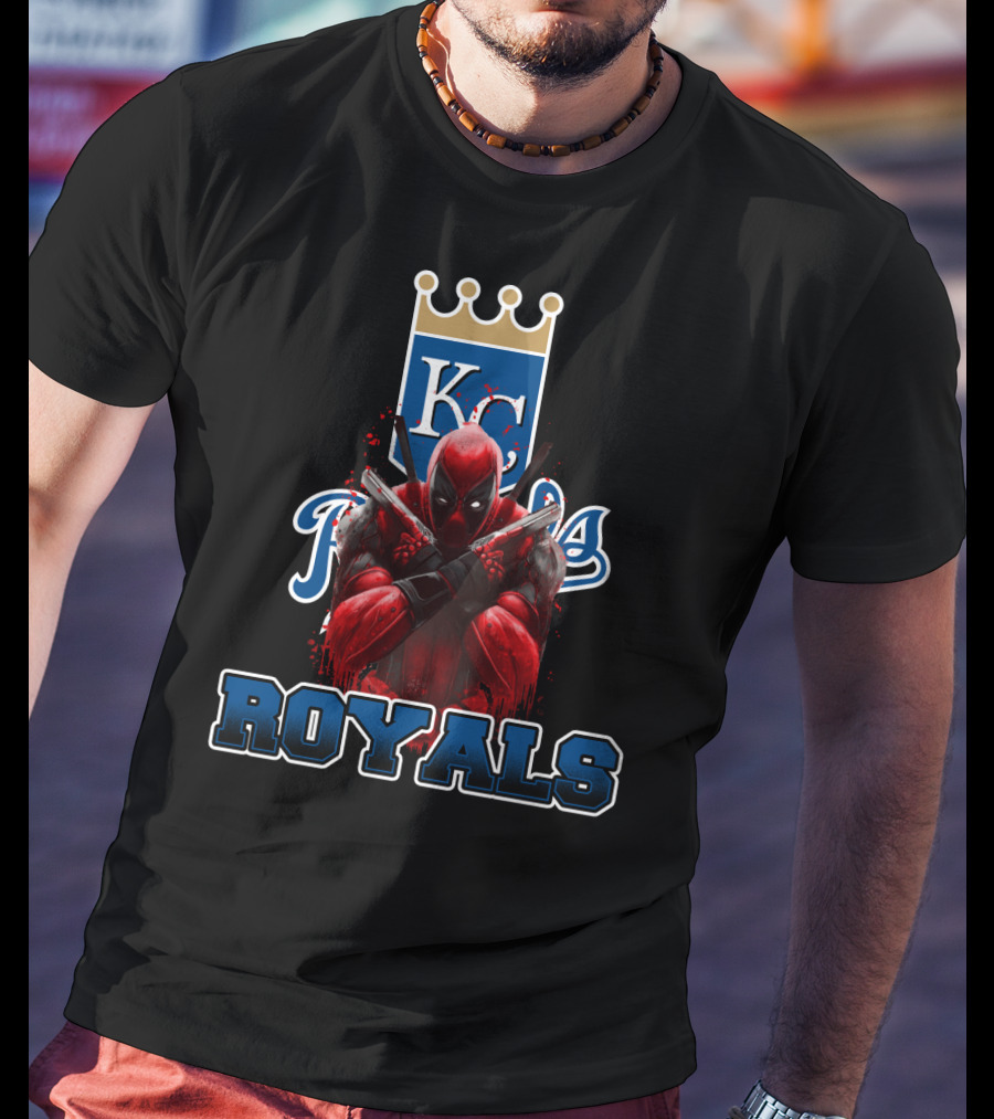 Royals KC Kansas City Deadpool Mashup Fan Crossover T-Shirt