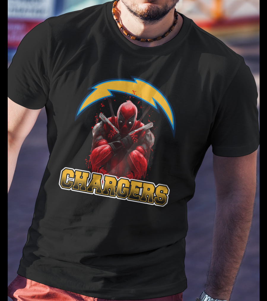 Los Angeles Chargers Deadpool Crossover Fandom T-Shirt