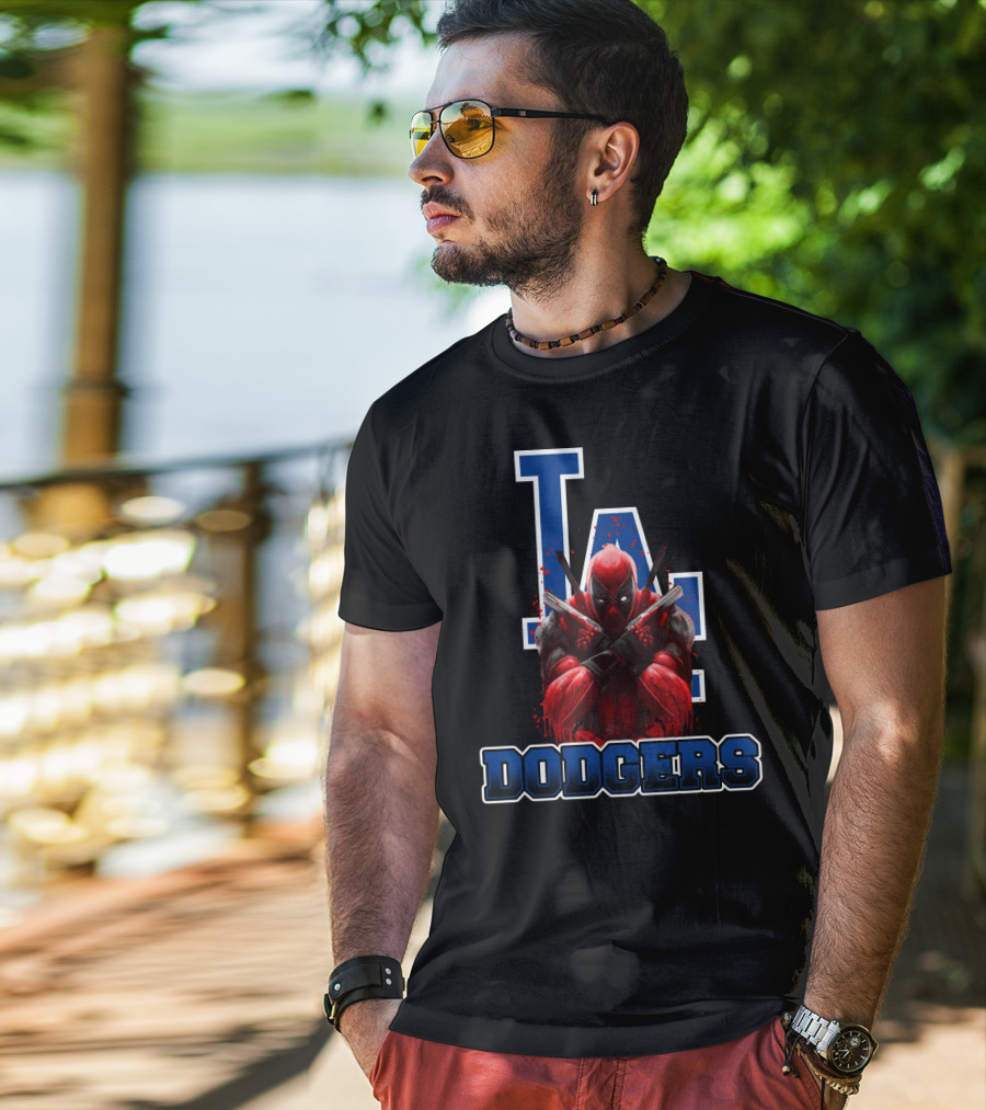 Los Angeles Dodgers Deadpool Crossover Fan Gear T-Shirt