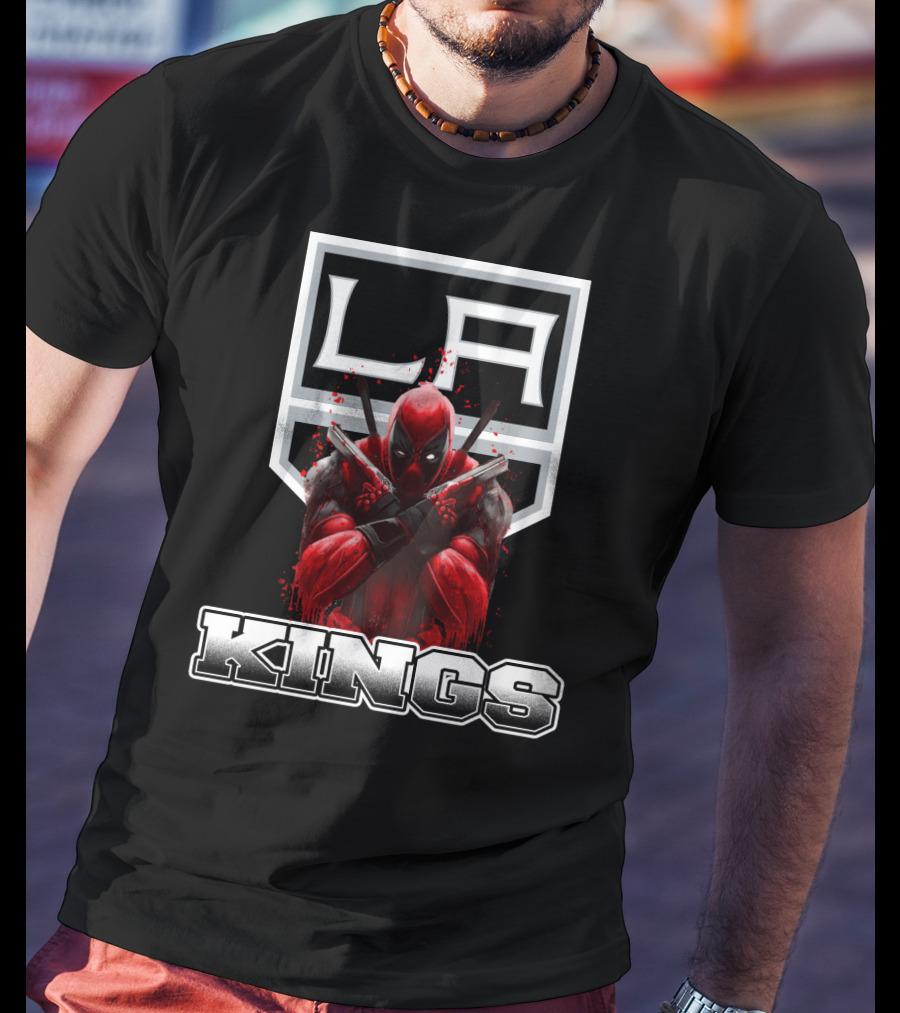 Deadpool LA Kings Collaboration Fan Crossover T-Shirt
