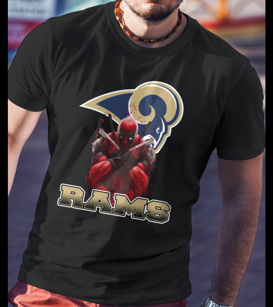 Rams And Deadpool Crossover With Los Angeles NFL T-Shirt