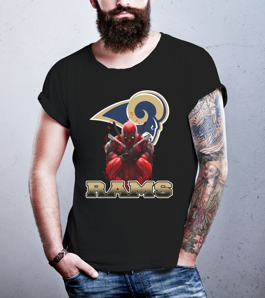 Rams And Deadpool Crossover With Los Angeles NFL T-Shirt