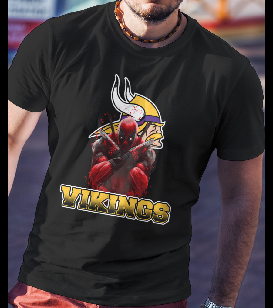 Minnesota Vikings And Deadpool Crossover Fans Unite T-Shirt