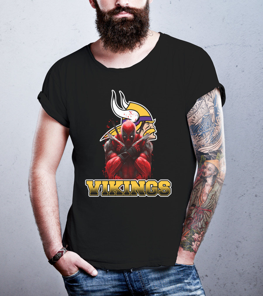 Minnesota Vikings And Deadpool Crossover Fans Unite T-Shirt