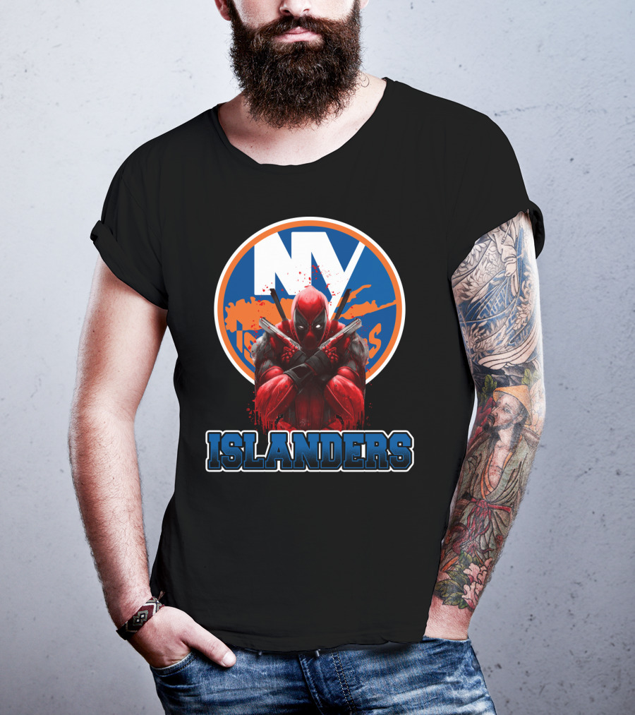 New York Islanders Deadpool Crossover Fans T-Shirt