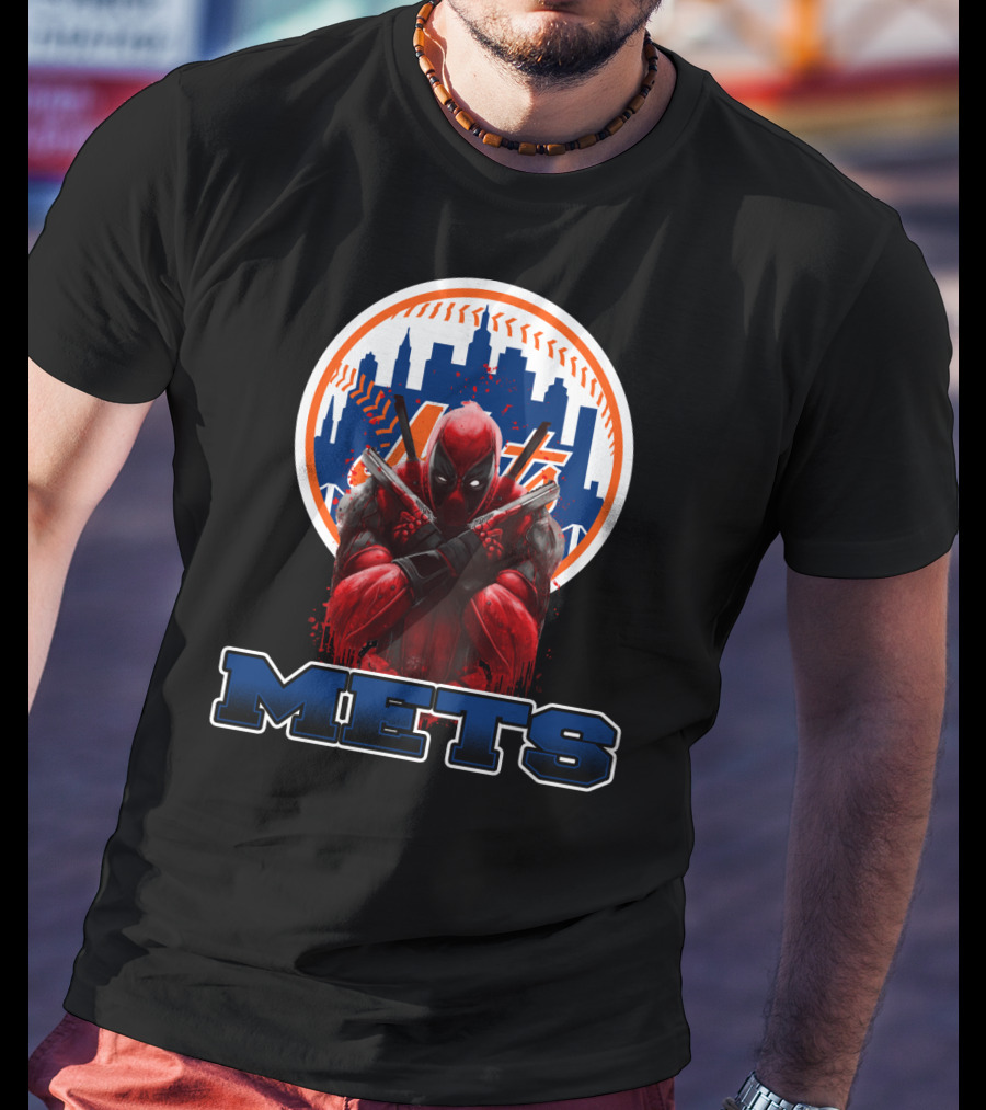 Mets Baseball Meets Deadpool Crossover For New York Fans T-Shirt