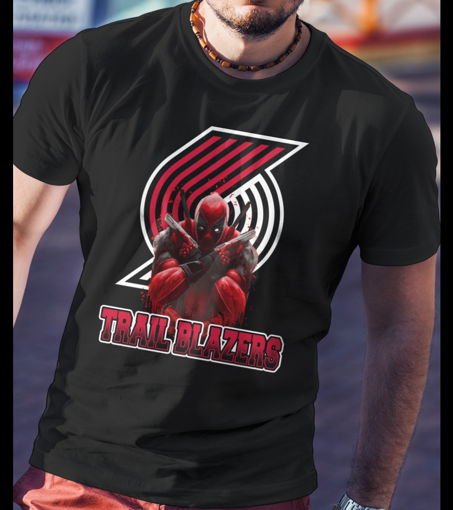 Trail Blazers Deadpool Crossover Fans Love T-Shirt