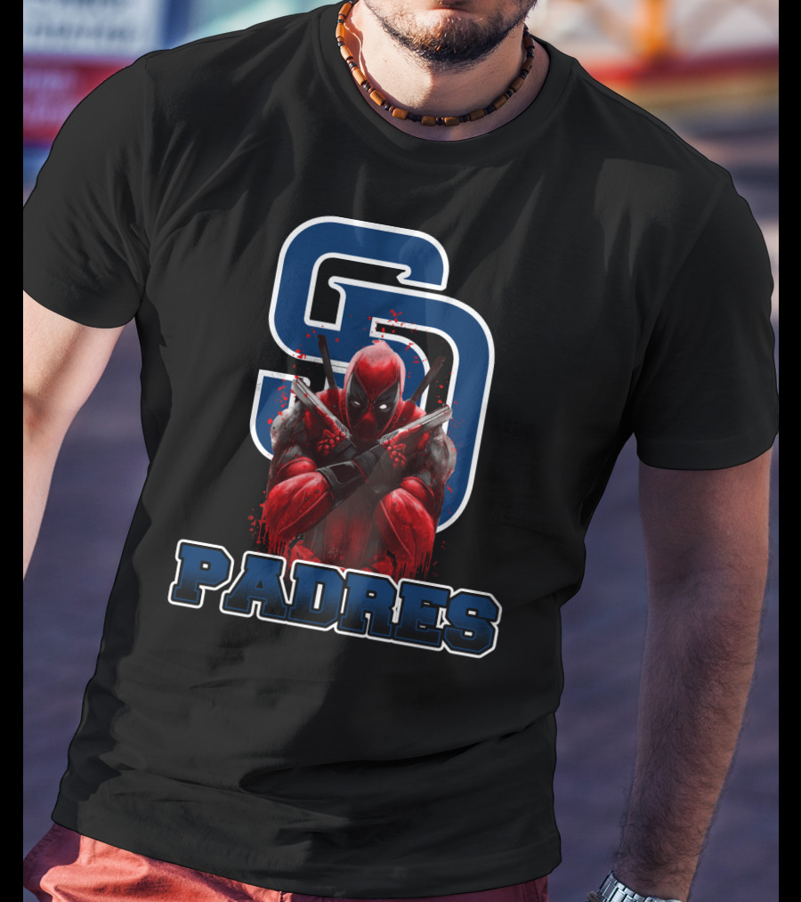 SD Padres Red Masked Character Crossover T-Shirt