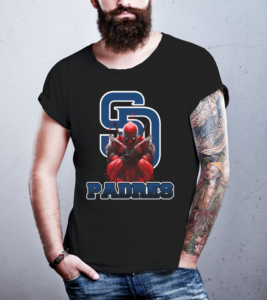 SD Padres Red Masked Character Crossover T-Shirt