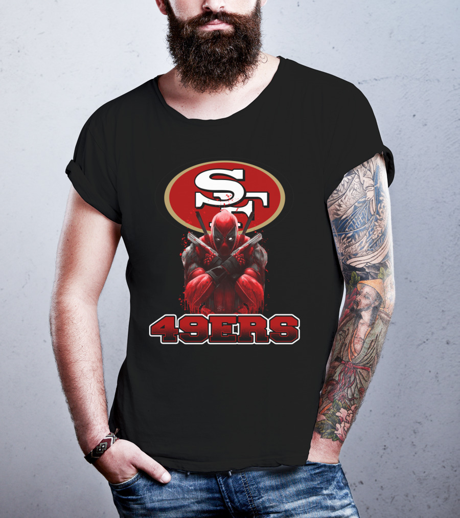 San Francisco 49ers NFL Logo And Deadpool Character Collaboration For Fans T-Shirt
