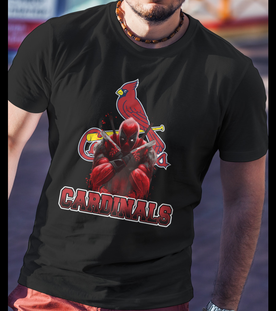 St. Louis Cardinals Deadpool Crossover For Baseball And Marvel Fans T-Shirt