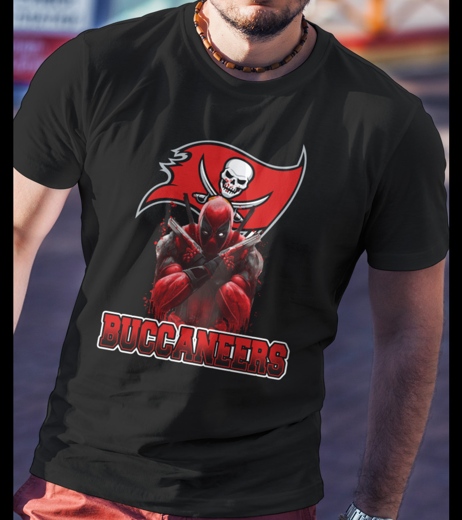 Tampa Bay Buccaneers Deadpool Crossover Fans NFL Football Marvel Comics T-Shirt