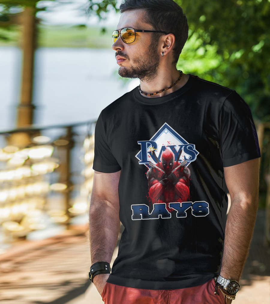 Deadpool Meets Rays Baseball Fans Collaboration Featuring Iconic Rays T-Shirt