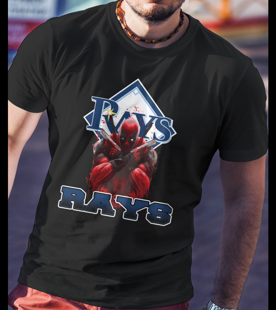 Deadpool Meets Rays Baseball Fans Collaboration Featuring Iconic Rays T-Shirt