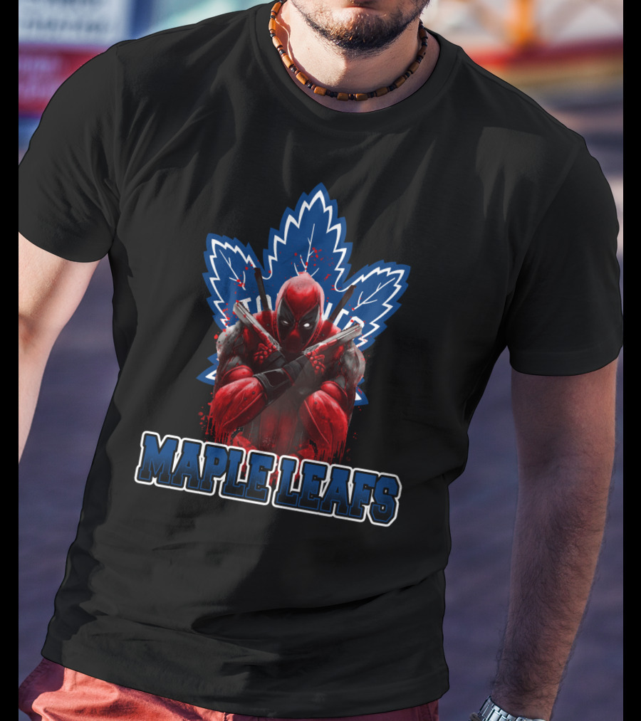 Maple Leafs Deadpool Crossover Logo Toronto Fans T-Shirt