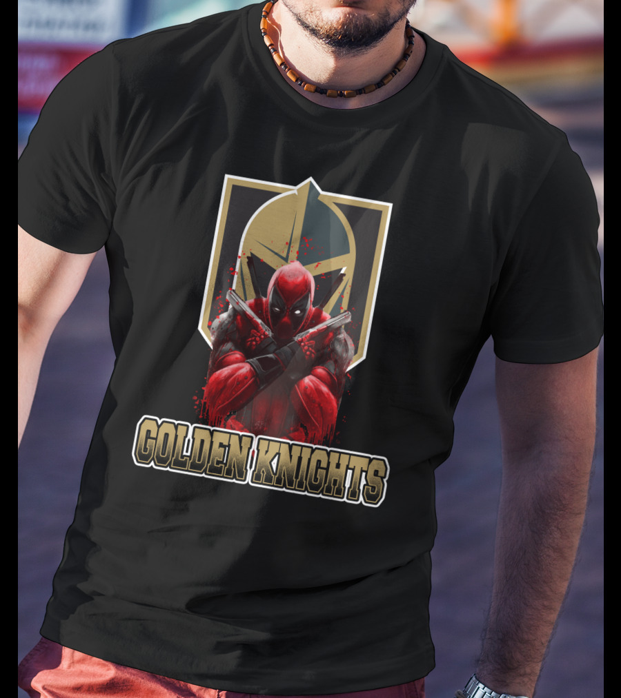 Golden Knights Deadpool Mashup NHL And Marvel Fan Crossover T-Shirt