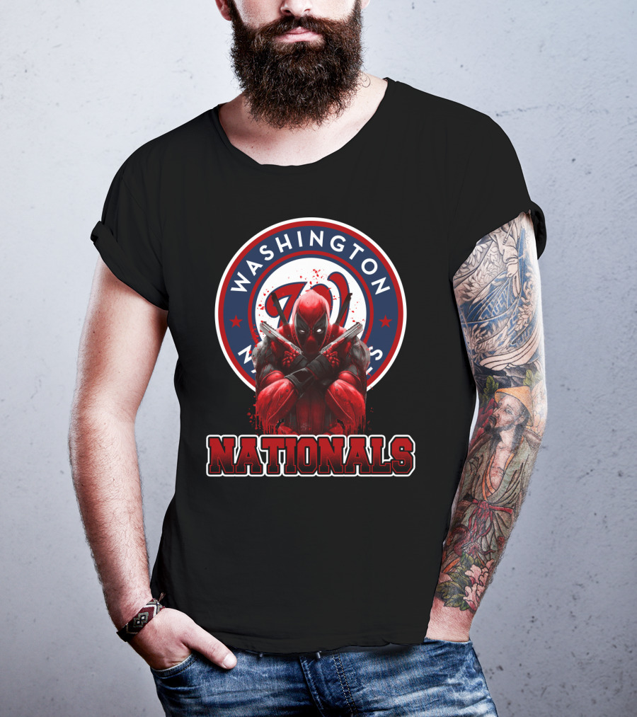 Washington Nationals Deadpool Crossover Fan Merchandise T-Shirt