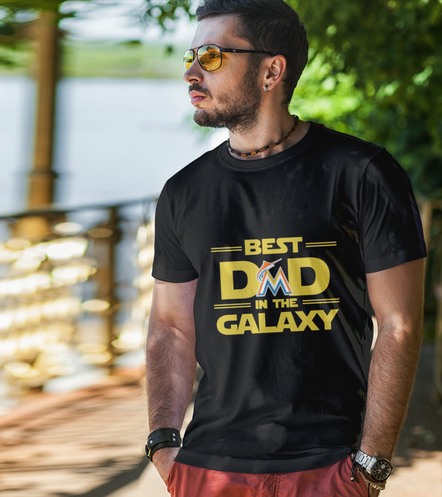 Best Miami Marlins Dad In The Galaxy Star Wars Inspired Graphics T-Shirt