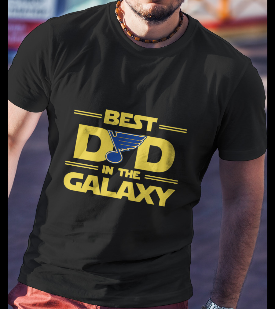 Best Dad In The Galaxy St Louis Blues Hockey Fan T-Shirt