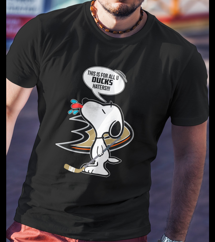 Snoopy Anaheim Ducks Haters Hockey Fan T-Shirt