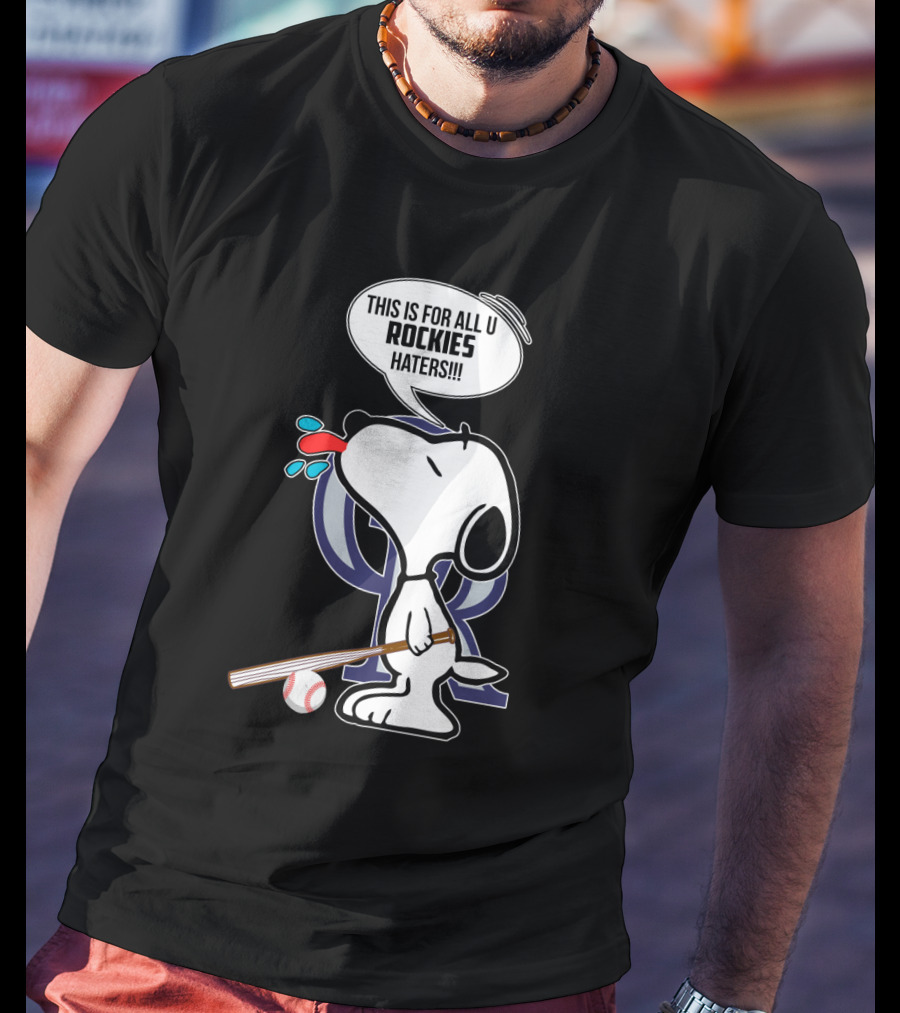 Snoopy Rockies Haters Baseball Bat T-Shirt
