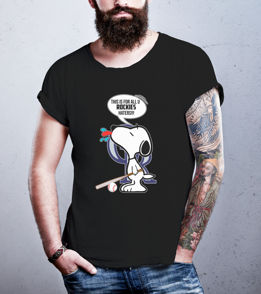 Snoopy Rockies Haters Baseball Bat T-Shirt
