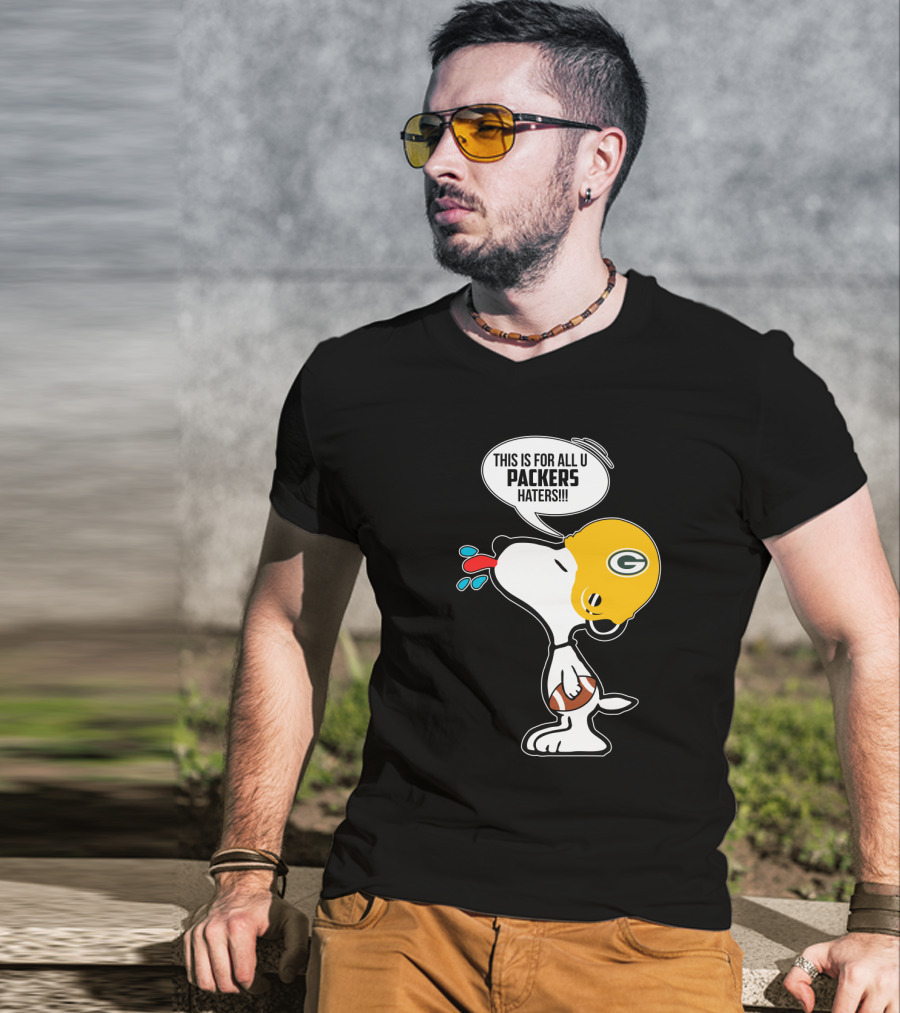 Snoopy Packers Haters Football Helmet Taunting T-Shirt