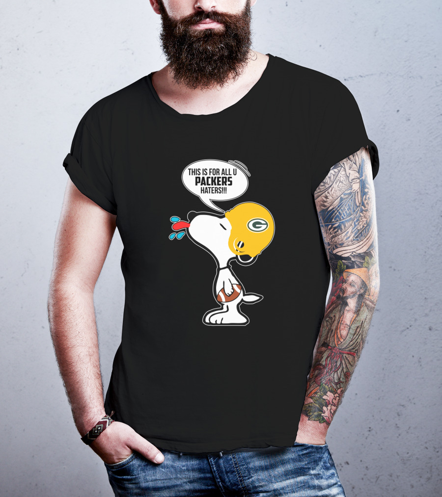 Snoopy Packers Haters Football Helmet Taunting T-Shirt