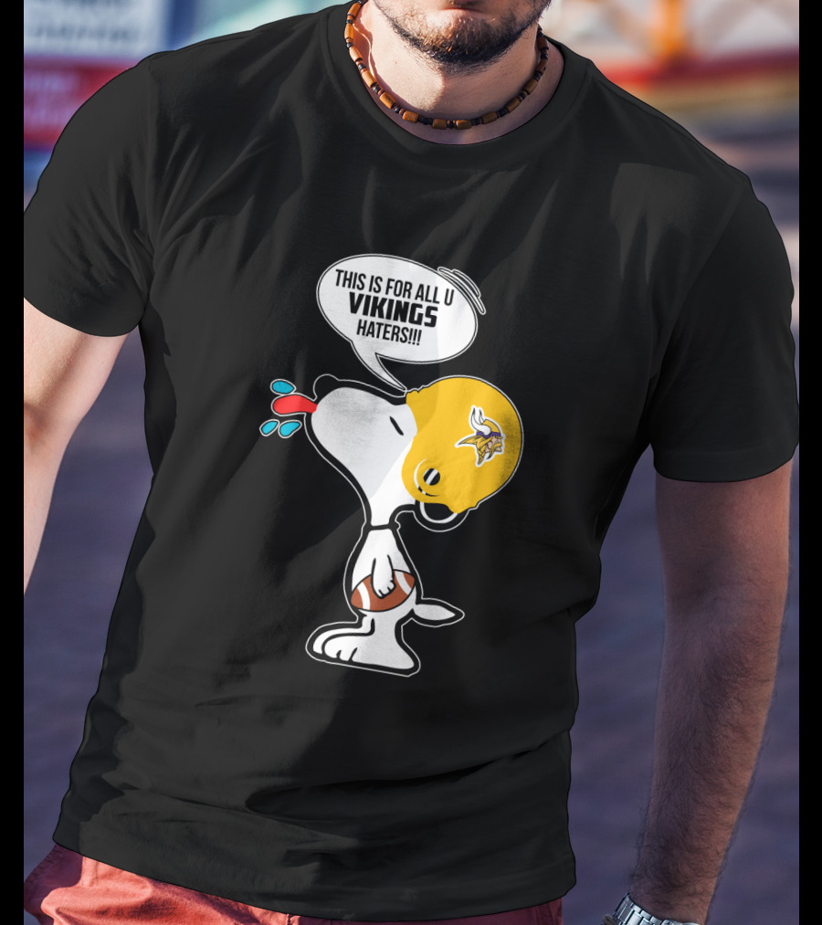Snoopy Vikings Helmet Football Fans Haters T-Shirt