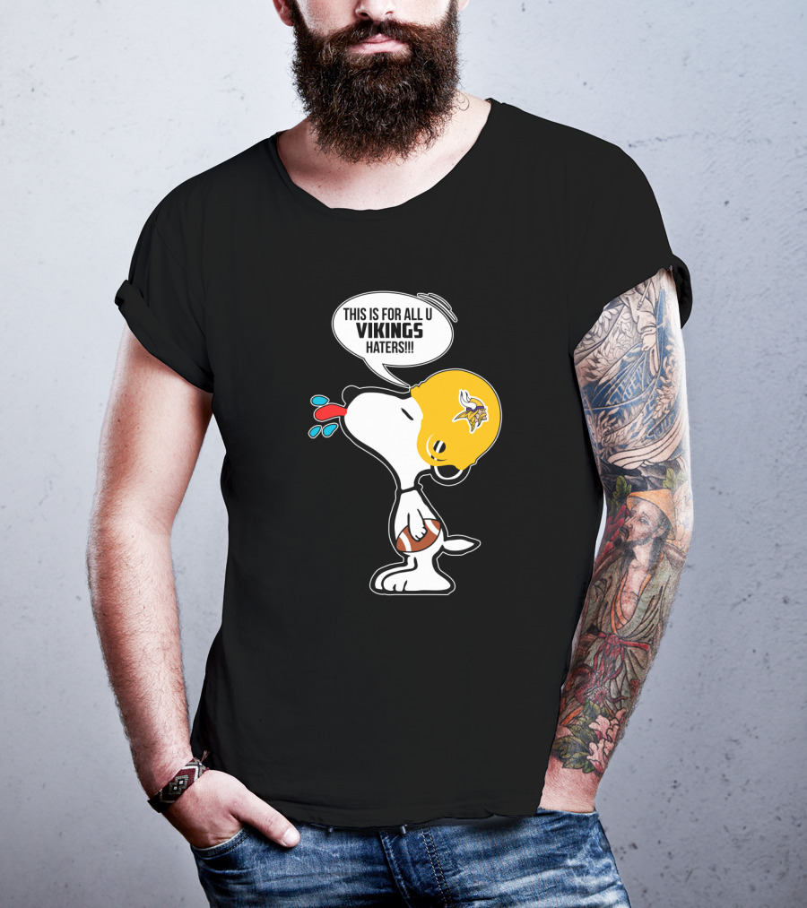 Snoopy Vikings Helmet Football Fans Haters T-Shirt