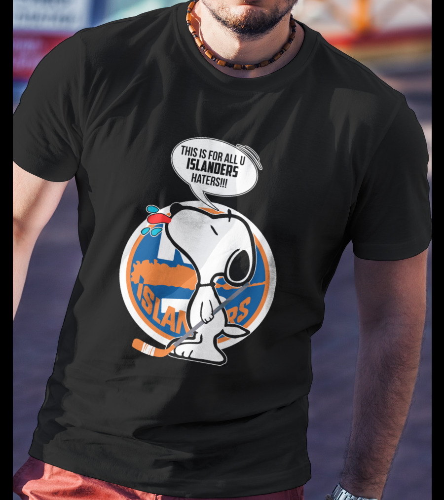 Snoopy Islanders Haters Cartoon With New York Islanders Hockey T-Shirt