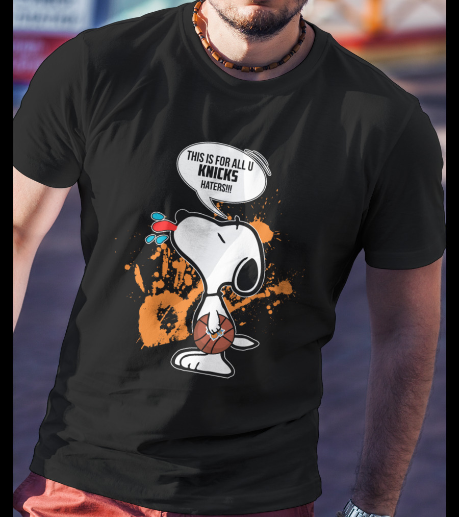 Snoopy Basketball Fan Spits Back At Knicks Haters T-Shirt