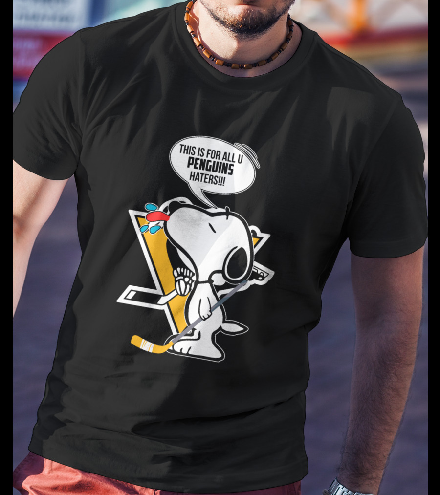 Snoopy Pittsburgh Penguins Hockey Speech Bubble Fan T-Shirt