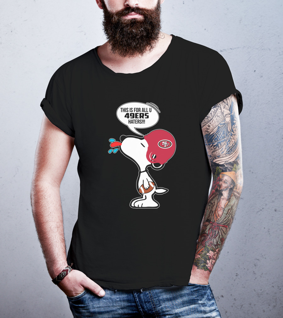 Snoopy 49ers Haters Football Helmet T-Shirt